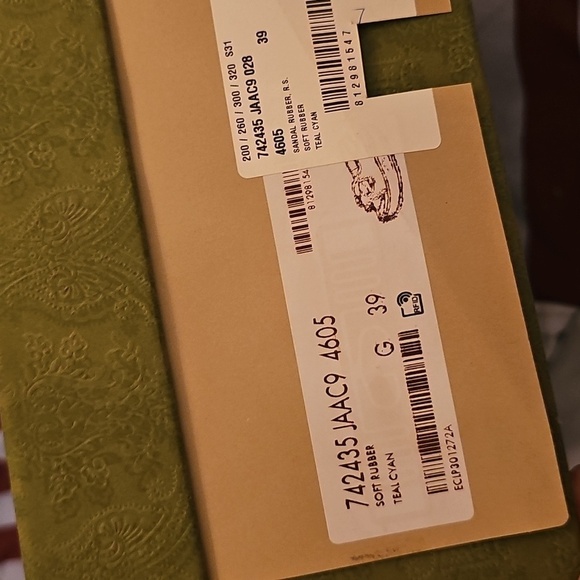 Gucci Rubber Horsebit Platform Sandals In Aqua Size 39 - Picture 6 of 7